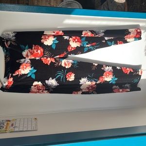 Velvet floral print pants
